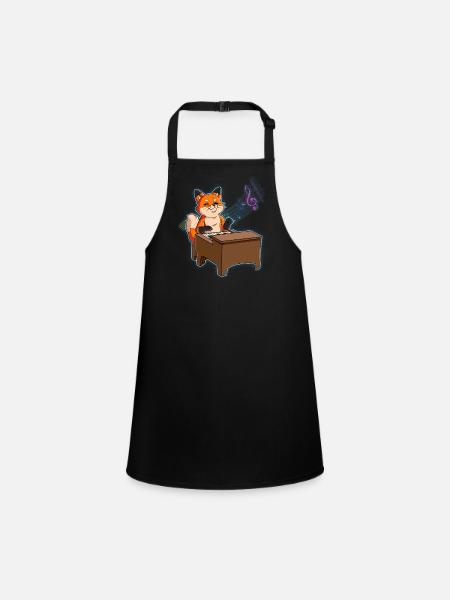 Fuchs Pianiste - Tablier Enfant - noir - Devant