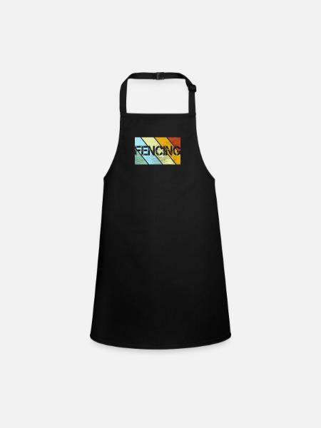 Fencing Retro - Children's Apron - black - Front