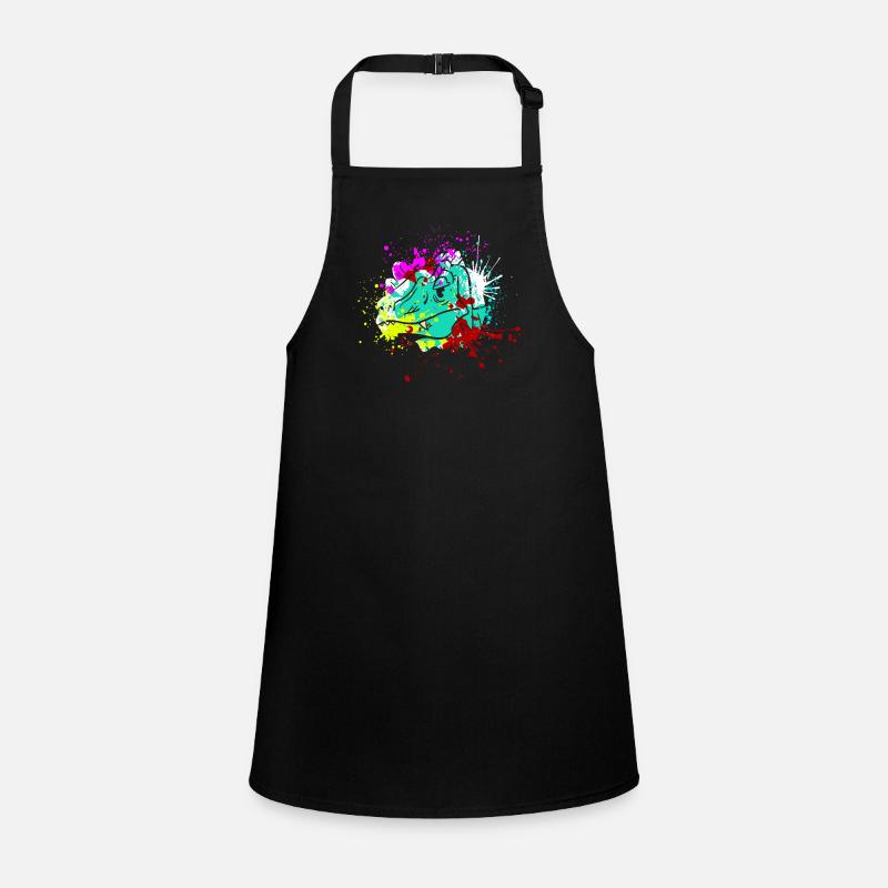 Splash art Dinosaur velociraptor head Children's Apron