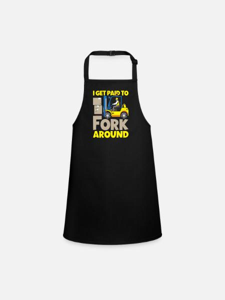 Forklift Driver Warehouse Forklift - Children's Apron - black - Front