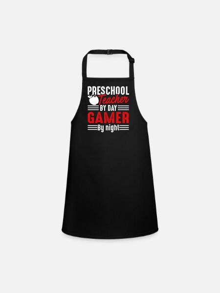 Preschool Teacher Preschool Teacher Gamer - Children's Apron - black - Front
