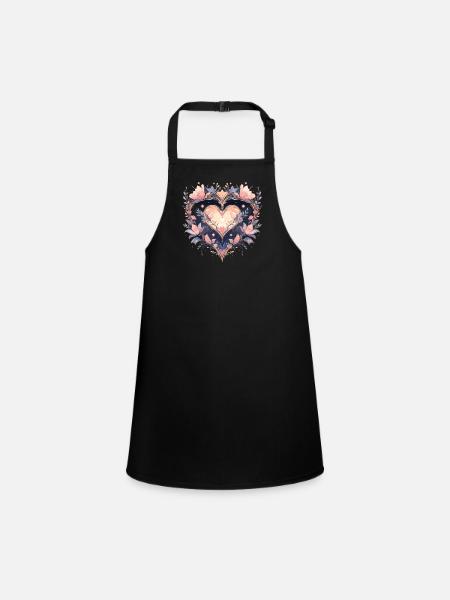 Fleur de lotus - Tablier Enfant - noir - Devant