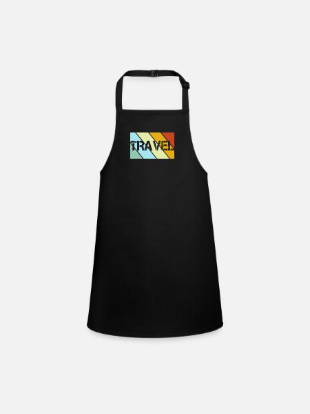 Travel Retro - Children's Apron - black - Front