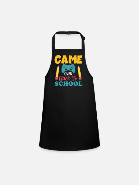 Game over rentrée scolaire, début des vacances scolaires d’été - Tablier Enfant - noir - Devant