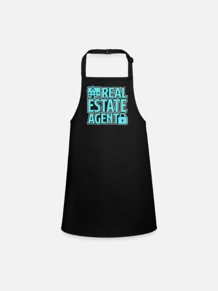 Proud To Be A Real Estate Agent - Children's Apron - black - Front