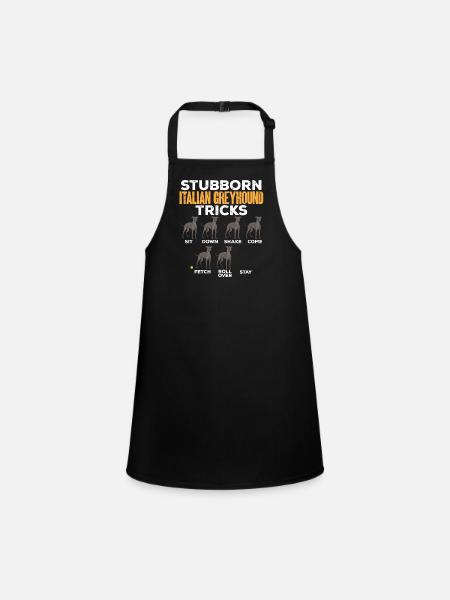Italian Greyhound Greyhound Dogs - Children's Apron - black - Front