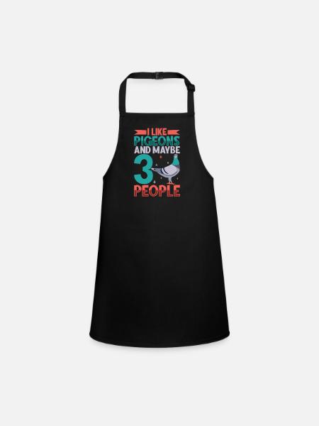 Pigeon Pigeon Racing Pigeon Racer Pigeon Keeper - Children's Apron - black - Front