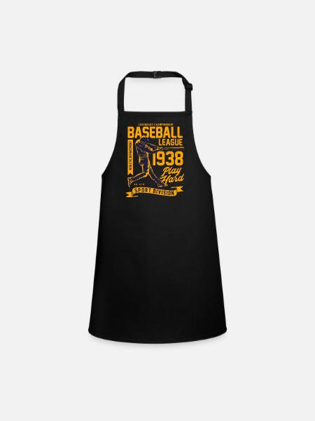 Baseball league graphic - Children's Apron - black - Front