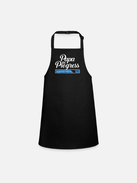 Pregnancy 2023 - Daddy Work in progress - - Children's Apron - black - Front