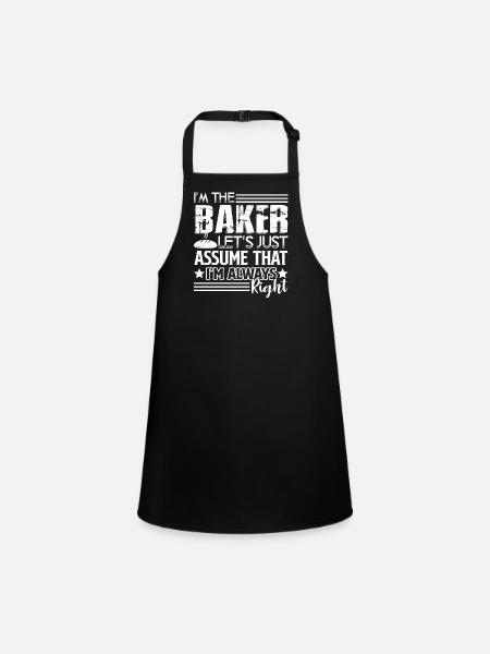 Baker I'm The Baker - Children's Apron - black - Front