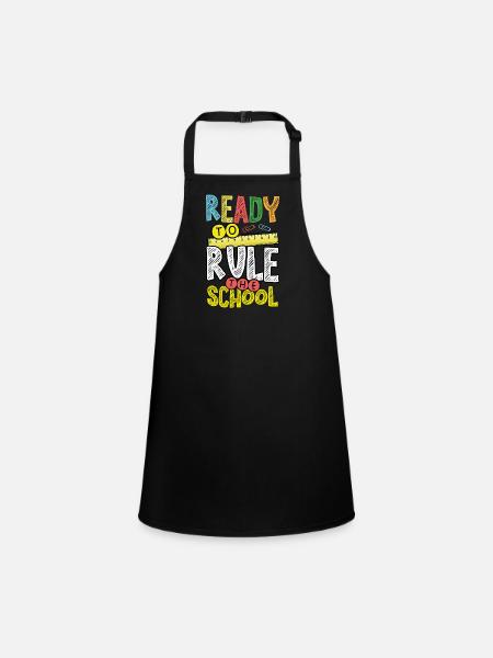 Bereit, Die Schule Zu Regieren - Schürze für Kinder - Schwarz - Vorne