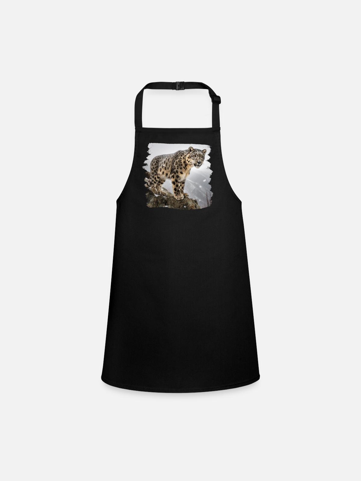 Snow Leopard Snow Leopard - Children's Apron - black - Front