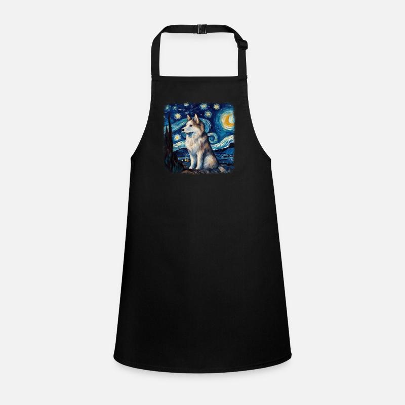 Alaskan Malamute Van gogh starry night Children's Apron
