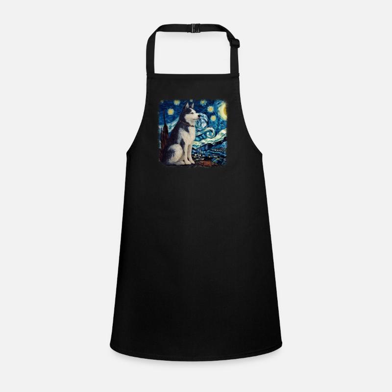 Alaskan Malamute Van gogh starry night Children's Apron