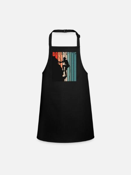 Indoor Climbing Bouldering Sport Climbing Climber - Children's Apron - black - Front