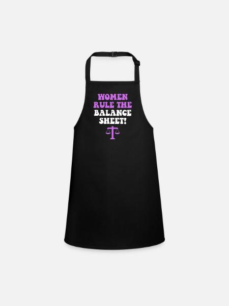 Women dominate the balance sheet - Children's Apron - black - Front