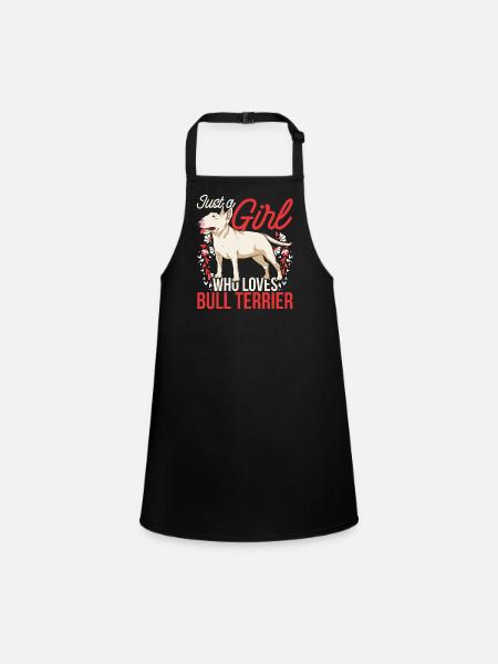 Dog Lover Girl Cadeau Dog Bull Terrier - Tablier Enfant - noir