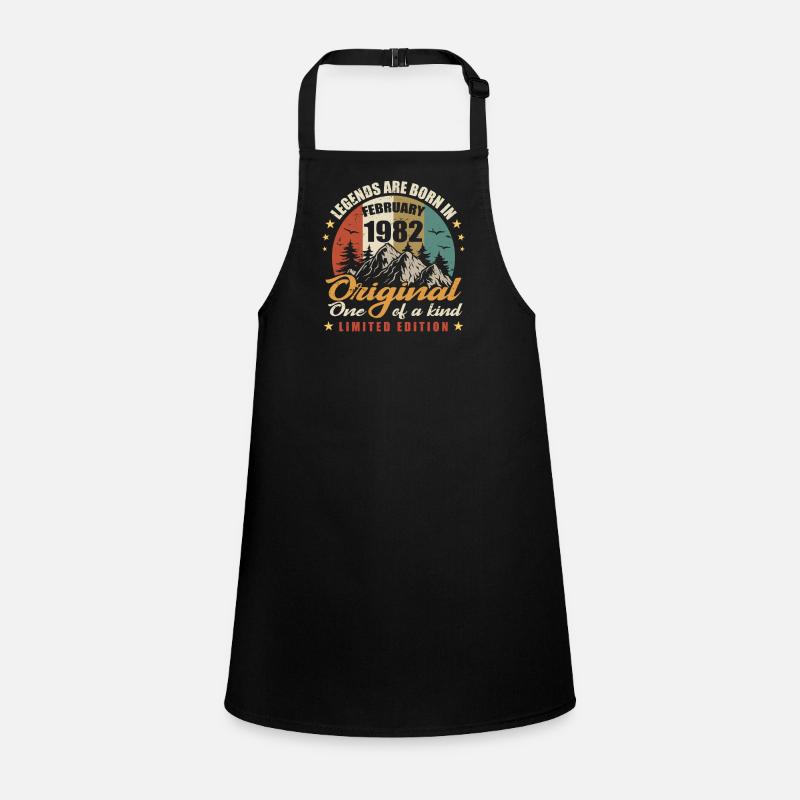 Originelle Legenden werden im Februar 1982 🎉 geboren Schürze für Kinder