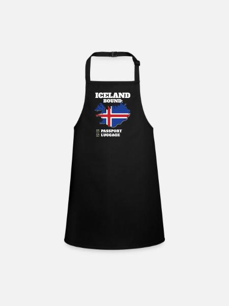 Iceland Bound Country Travel Icelander Flag - Children's Apron - black - Front
