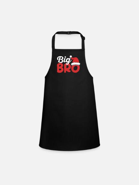 Big Bro Santa Brother Christmas Family Matching - Children's Apron - black - Front