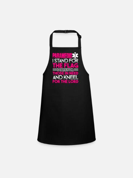 Paramedic Paramedic I Stand For This Flag - Children's Apron - black - Front