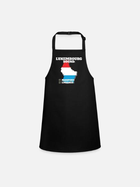 Luxembourg Bound Country Travel Luxembourger Flag - Children's Apron - black - Front