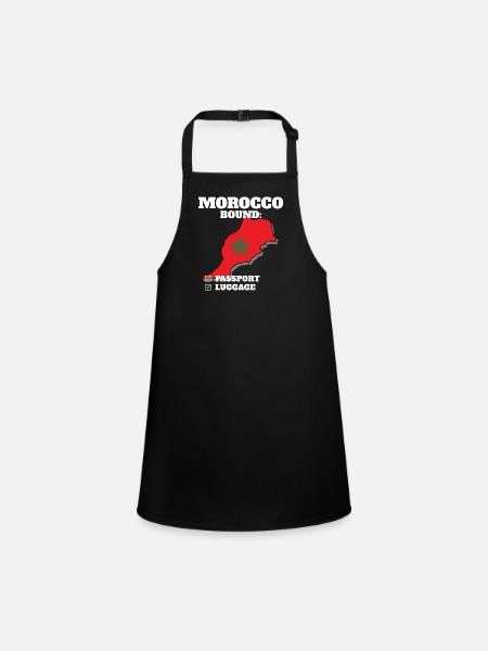 Morocco Bound Country Travel Moroccan Flag - Children's Apron - black - Front