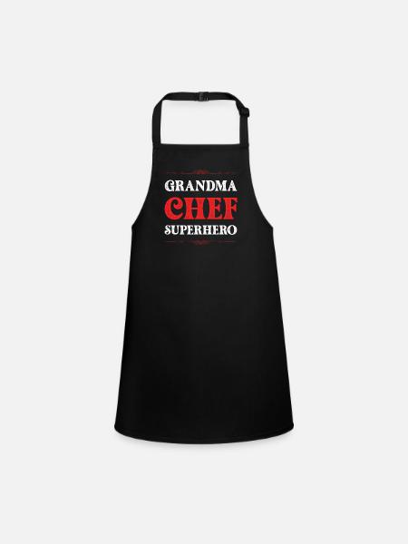 Grandma Superhero - Children's Apron - black - Front