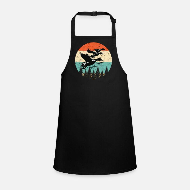 Retro Duck Hunting Sunset Flying Duck Hunter Children's Apron