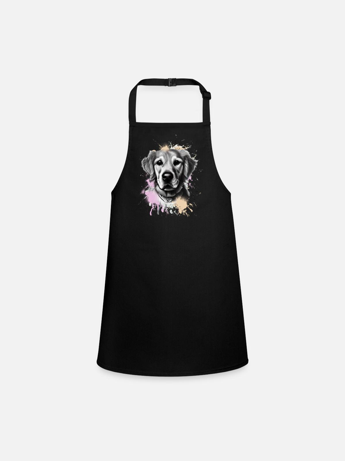 Golden retriever - Tablier Enfant - noir - Devant