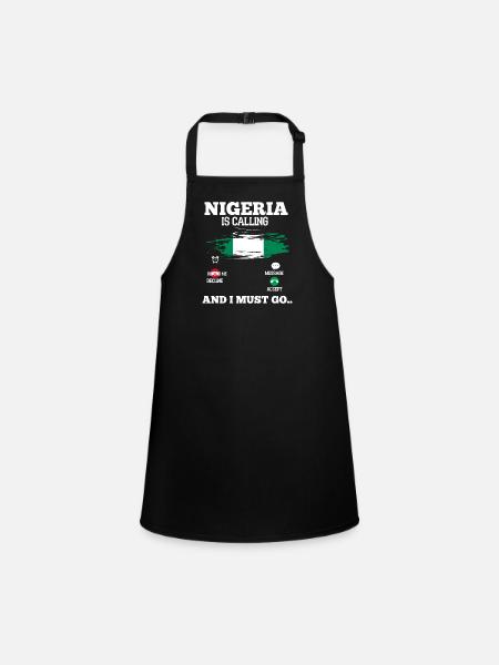 Nigeria - Children's Apron - black - Front