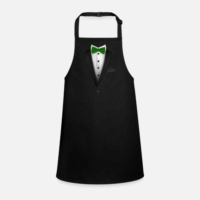 Tuxedo with a Green Bowtie For Weddings And Children's Apron