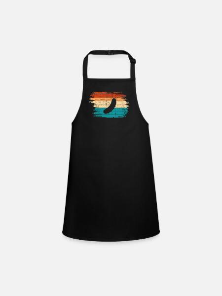 Cucumber Pickle Kukumer Retro Sour Cucumber - Children's Apron - black - Front