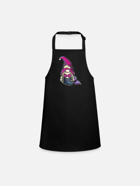 Mermaid Gnome Gnome - Tablier Enfant - noir - Devant