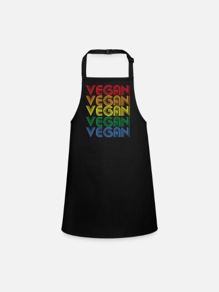 Rainbow VEGAN Statement - Children's Apron - black - Front