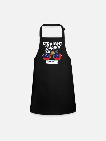 Straight Trippin' Samoa Vacation Tour Travel Trip - Children's Apron - black - Front