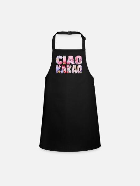 Ciao Kakao Blumenmuster - Schürze für Kinder - Schwarz - Vorne