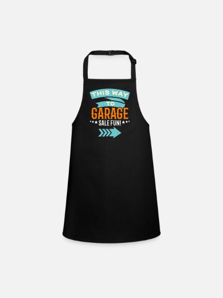 Les ventes de garage de cette façon au marché aux puces de la vente de garage - Tablier Enfant - noir - Devant