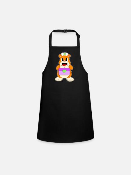 Trousse de premiers secours pour infirmière hamster - Tablier Enfant - noir - Devant