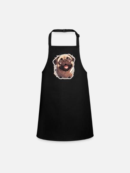 Carlin Carlin Chien Pug Cadeaux Carlin Amoureux du Carlin - Tablier Enfant - noir - Devant