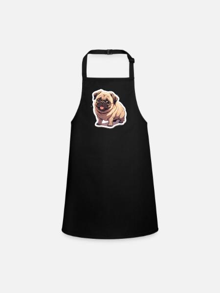 Carlin Carlin Chien Pug Cadeaux Carlin Amoureux du Carlin - Tablier Enfant - noir - Devant