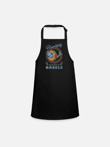 Jüdische Küche Lachs Bagel Israel Koscher - Schürze für Kinder - Schwarz - Vorne