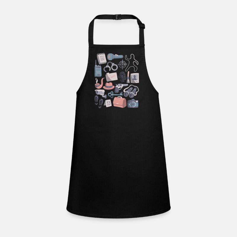 Detektiv Doodle Spur Beweise Detektei Fall Schürze für Kinder