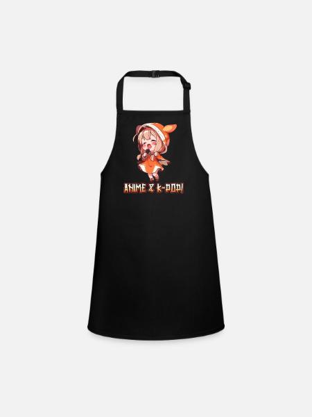 Anime and K-Pop Korean Pop Music Kpop - Children's Apron - black - Front