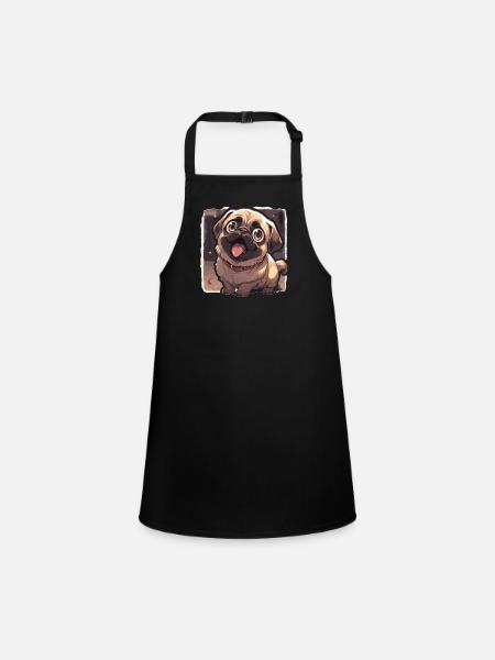 Carlin Carlin Chien Pug Cadeaux Carlin Amoureux du Carlin - Tablier Enfant - noir - Devant