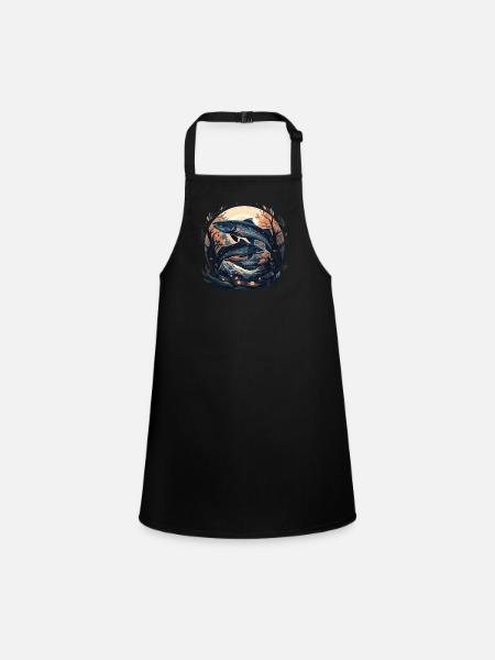 Poisson Poisson Brochet Carpe Pêcheur Poisson Pêche - Tablier Enfant - noir - Devant