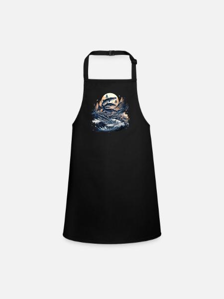 Poisson Poisson Brochet Carpe Pêcheur Poisson Pêche - Tablier Enfant - noir - Devant