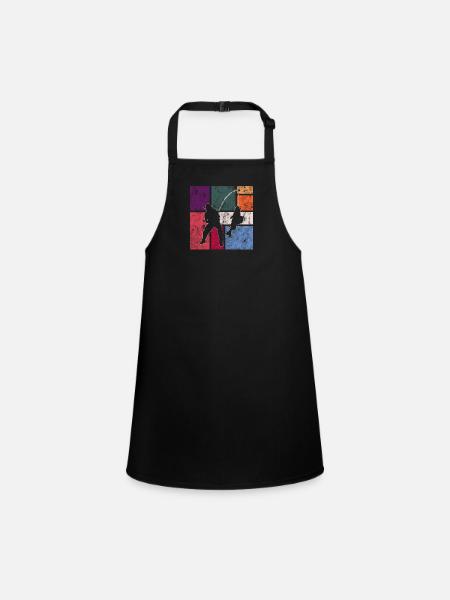 Angling - Children's Apron - black - Front
