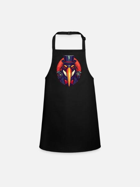 Pingouin gangster cool - Tablier Enfant - noir - Devant