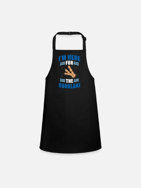 Souvlaki Greek Cuisine Greece - Children's Apron - black - Front
